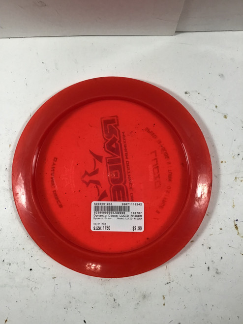 Vist Large View of Product Image Which is Used Dynamic Discs LUCID RAIDER Disc Golf Driver Red 175g