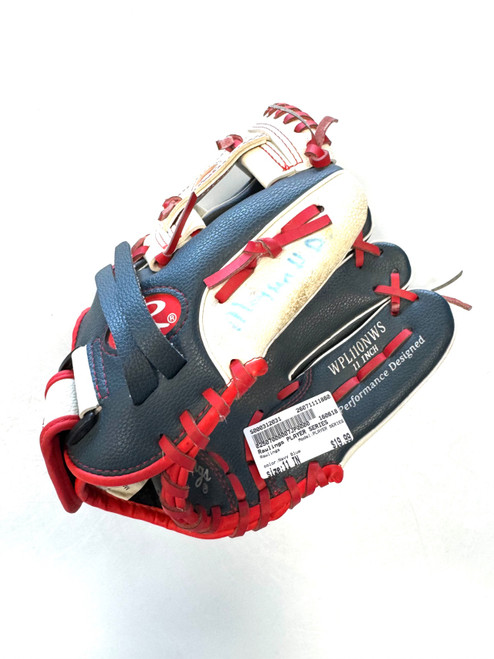 Vist Large View of Product Image Which is Used Rawlings PLAYER SERIES BB/SB Glove RH Throw Navy Blue 11"