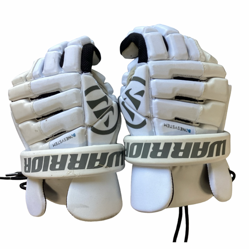 Vist Large View of Product Image Which is Used Warrior BONE SYSTEM Lacrosse Gloves Mens White MD