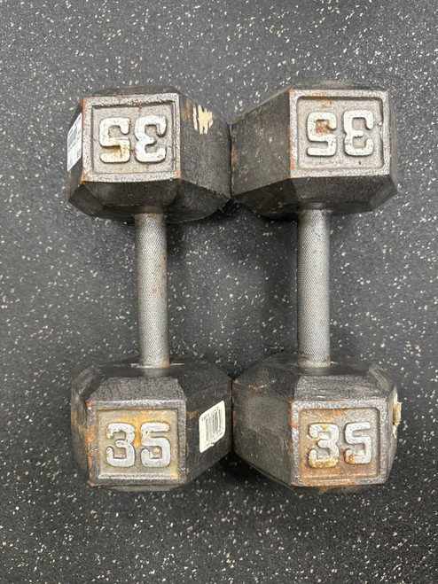 Vist Large View of Product Image Which is Used Hex Dumbbell 35 lb PAIR