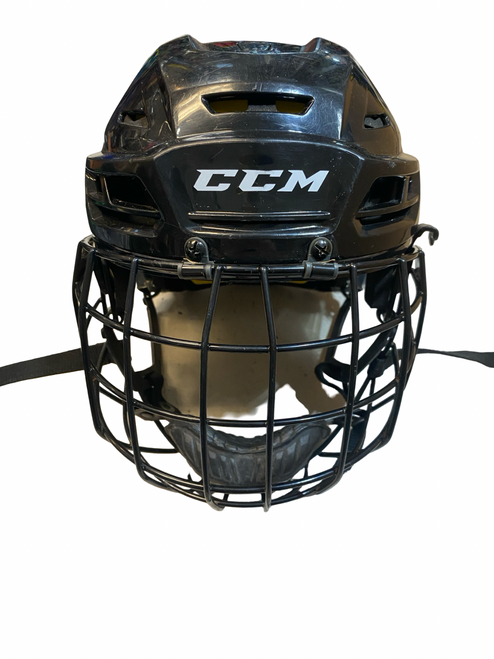 Vist Large View of Product Image Which is Used CCM TACKS 210 Helmet Cage Combo Black SM