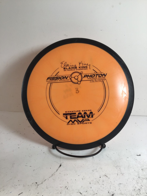 Vist Large View of Product Image Which is Used MVP FISSION PHOTON Disc Golf Driver Orange 168g