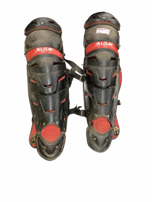 Vist Large View of Product Image Which is Used All-Star SHIN PROTECTORS Catchers Leg Guards Red Adult