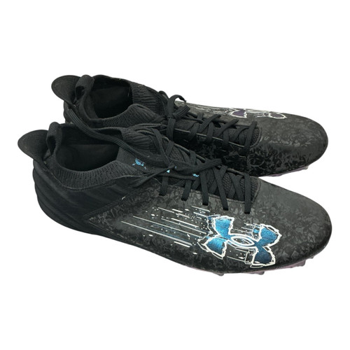 Vist Large View of Product Image Which is Used Under Armour BLUR 2 MC SUEDE Adult FB Cleats Black Senior 11