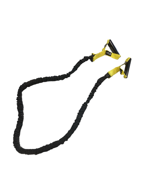 Vist Large View of Product Image Which is Used ETE 10LB RESISTANCE BAND Exercise Accessory Other Yellow