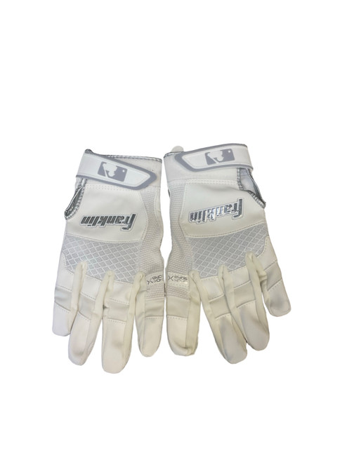 Vist Large View of Product Image Which is Used Franklin BB/SB Batting Gloves White MD
