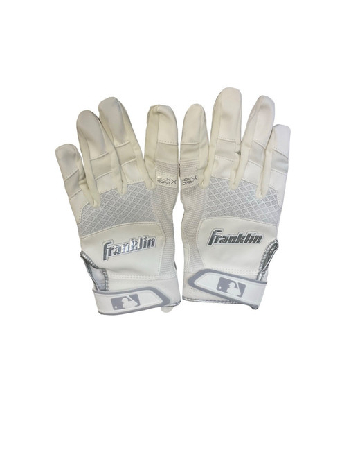 Vist Large View of Product Image Which is Used Franklin BB/SB Batting Gloves White MD