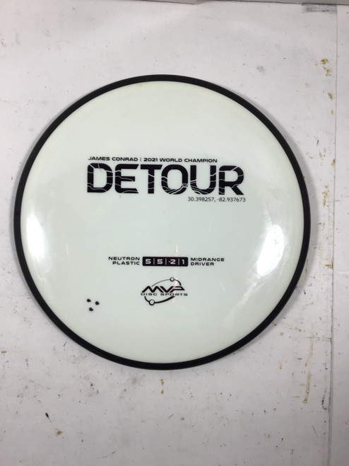 Vist Large View of Product Image Which is Used MVP NEUTRON DETOUR Disc Golf Mid Range White 171g