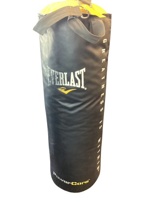 Vist Large View of Product Image Which is Used Everlast EVERLAST POWERCORE BAG 60+LBS Boxing Heavy Bag Black 60 lb