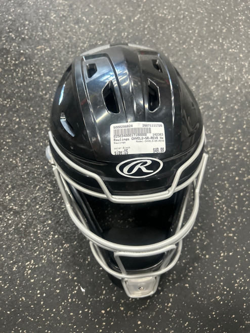 Vist Large View of Product Image Which is Used Rawlings CHVEL2-SR-REVB Catchers Helmet w/Mask Black One Size