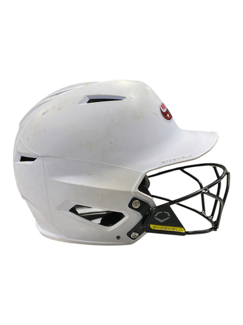 Vist Large View of Product Image Which is Used Evoshield HELMET Batting Helmet w/Mask White SM