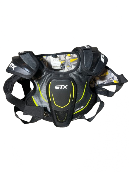 Vist Large View of Product Image Which is Used STX STALLION 200+ Lacrosse Shoulder Pads Black SM