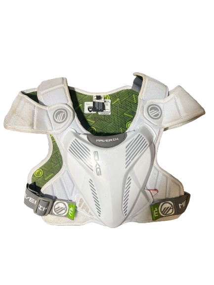 Vist Large View of Product Image Which is Used Maverik MX SHOUDLER PAD 23 Lacrosse Shoulder Pads White MD