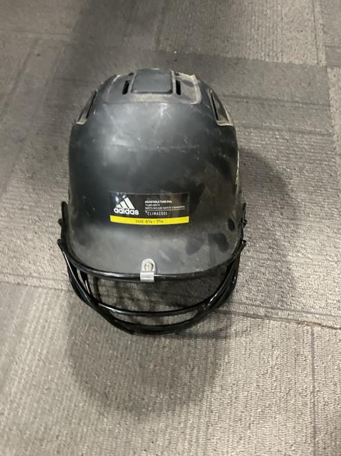 Vist Large View of Product Image Which is Used Adidas ADJUSTABLE SOFTBALL HELMET Batting Helmet w/Mask Black LG