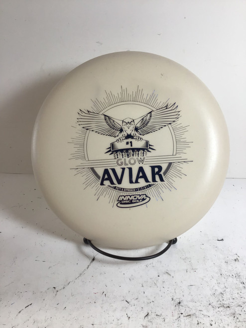 Vist Large View of Product Image Which is Used Innova DX GLOW AVIAR Disc Golf Putter White 150g