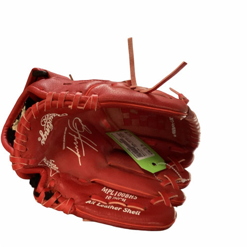 Vist Large View of Product Image Which is Used Rawlings SURE CATCH BRYCE HARPER BB/SB Glove T-ball Red 10"