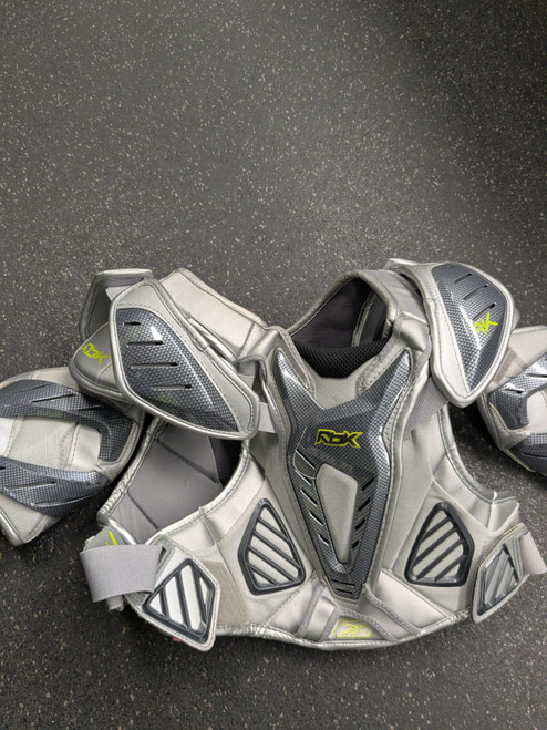 Vist Large View of Product Image Which is Used Reebok 9K SP Lacrosse Shoulder Pads Grey MD
