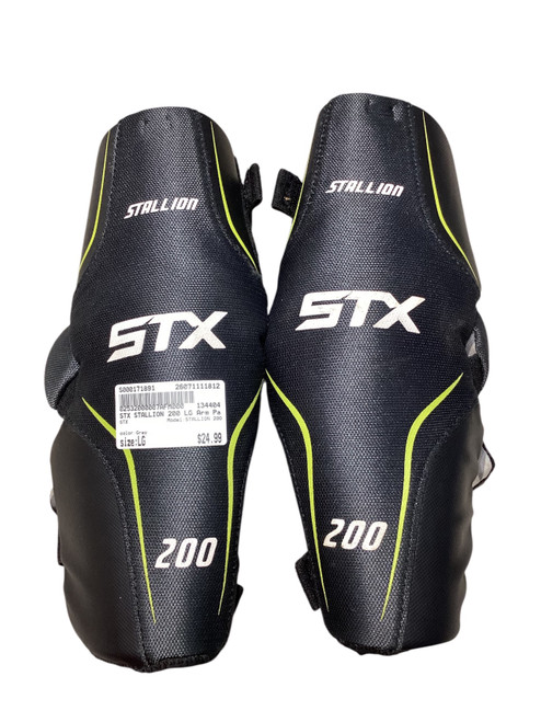 Vist Large View of Product Image Which is Used STX STALLION 200 Lacrosse Arm Pads/Guards Grey LG