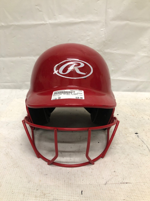 Vist Large View of Product Image Which is Used Rawlings HELMET W MASK Batting Helmet w/Mask Red SM