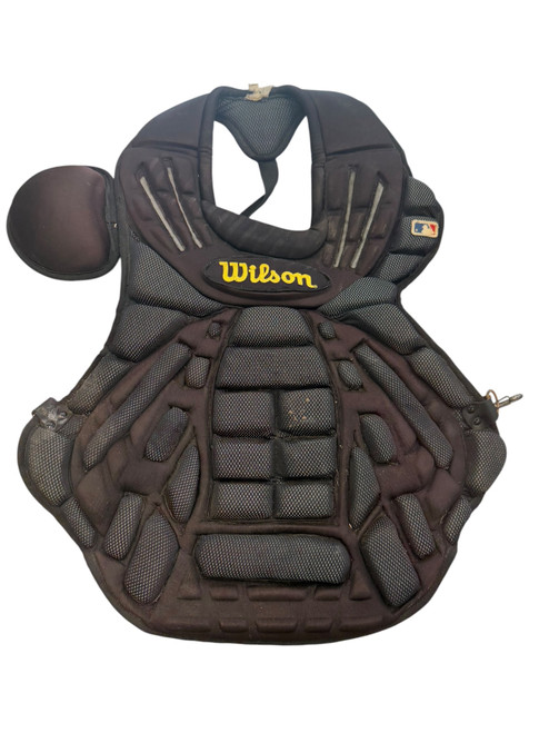 Vist Large View of Product Image Which is Used Wilson CHEST PROTECTOR Catchers Chest Protector Black Adult