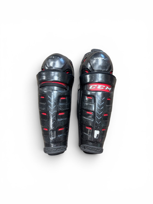 Vist Large View of Product Image Which is Used CCM XSTRAP Senior Shin Guards Black 17"