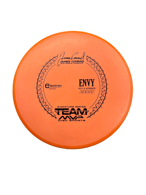 Vist Large View of Product Image Which is Used MVP ENVY Disc Golf Putter Orange