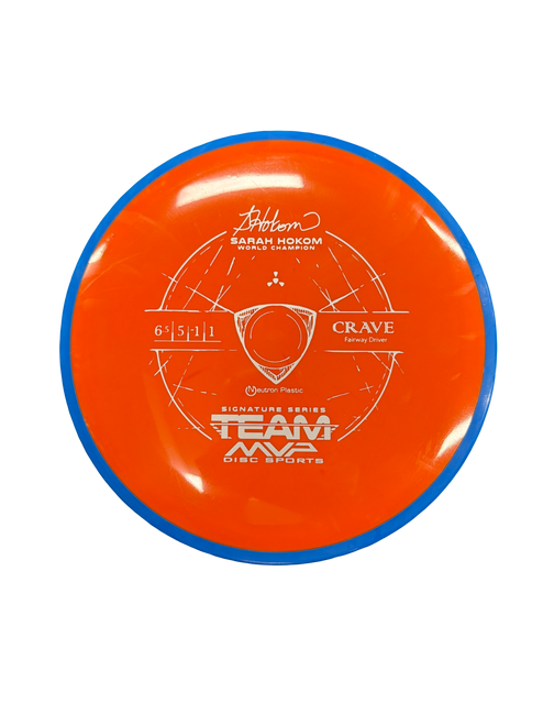 Vist Large View of Product Image Which is Used MVP CRAVE Disc Golf Driver Orange