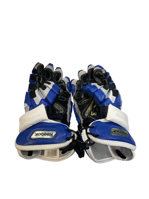 Vist Large View of Product Image Which is Used Reebok 6K Lacrosse Gloves Mens Navy Blue 12"