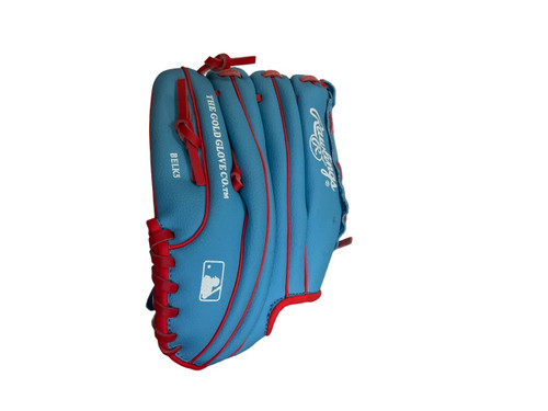 Vist Large View of Product Image Which is Used Rawlings PL105CB BB/SB Glove RH Throw Carolina Blue 10 1/2"