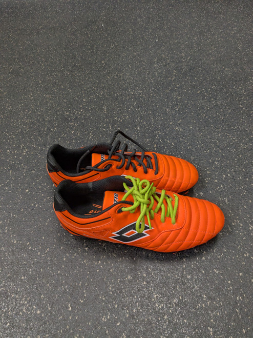 Vist Large View of Product Image Which is Used Lotto Soccer Cleats Orange Senior 7.5
