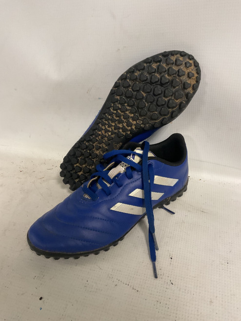 Vist Large View of Product Image Which is Used Adidas GOLETTO TURF Soccer Turf Shoes Royal Blue Junior 05