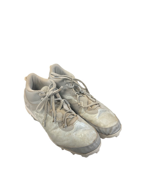 Vist Large View of Product Image Which is Used Under Armour BH OUT OF HERE BB/SB Cleats Grey Senior 11