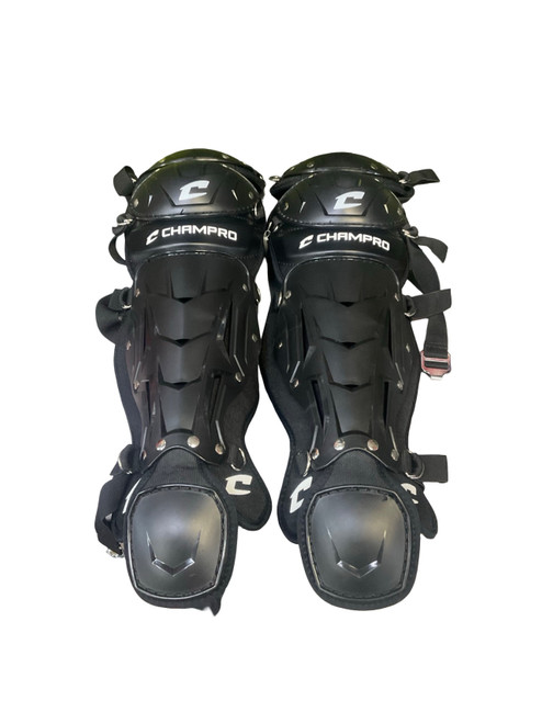 Vist Large View of Product Image Which is Used Champro CG111B Catchers Leg Guards Black Youth
