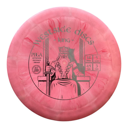 Vist Large View of Product Image Which is Used Westside BT ORIGIO BURST KING Disc Golf Driver Pink 173g