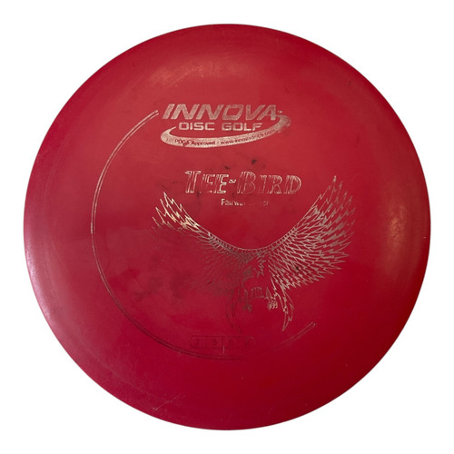 Vist Large View of Product Image Which is Used Innova DX TEEBIRD Disc Golf Driver Red 150g