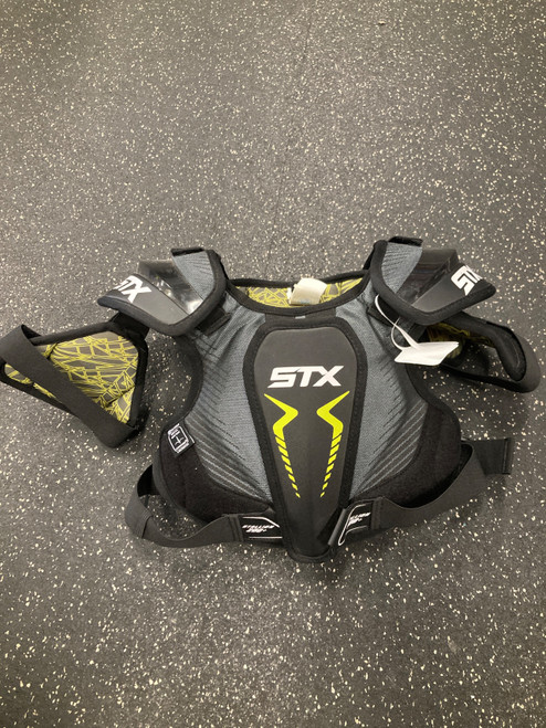 Vist Large View of Product Image Which is Used STX STALLION 200+ Lacrosse Shoulder Pads Grey MD