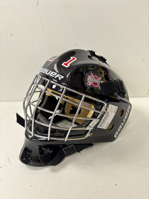 Vist Large View of Product Image Which is Used Bauer YTH Youth Goalie Helmet/Mask Black One Size