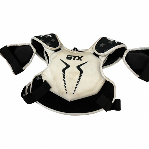Vist Large View of Product Image Which is Used STX LACROSSE UNLIMITED Lacrosse Shoulder Pads White MD