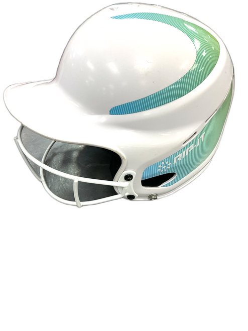 Vist Large View of Product Image Which is Used RIP-IT BATTING HELMET W/CAGE Batting Helmet w/Mask White One Size
