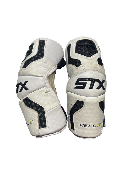 Vist Large View of Product Image Which is Used STX CELL IV Lacrosse Arm Pads/Guards White MD