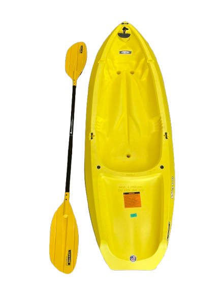 Vist Large View of Product Image Which is Used Lifetime LIFETIME WAVE- YOUTH W/ PADDLE Kayak Yellow 8Ft