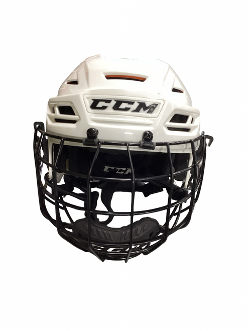 Vist Large View of Product Image Which is Used CCM TACKS 710 Helmet Cage Combo White SM