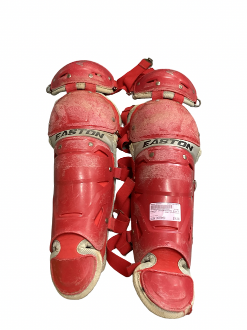 Vist Large View of Product Image Which is Used Easton INTERMEDIATE Catchers Leg Guards Red Intermed