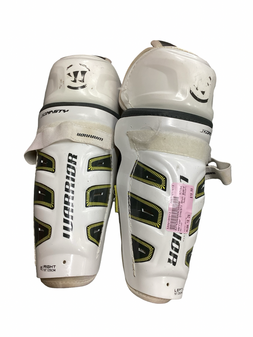 Vist Large View of Product Image Which is Used Warrior DYNISTY Junior Shin Guards White 10"