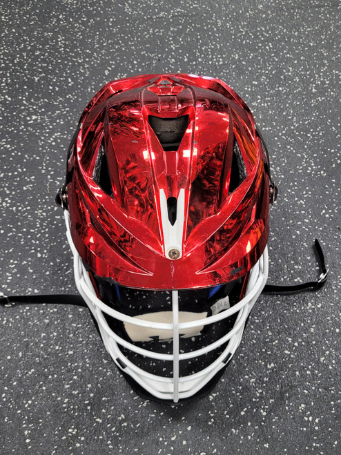 Vist Large View of Product Image Which is Used Cascade XRS CHROME RED Lacrosse Helmet Red One Size