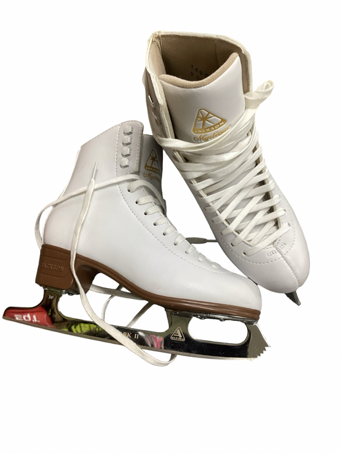 Vist Large View of Product Image Which is Used Jackson MYSTIQUE WomensFigure Skate White Senior 7.5