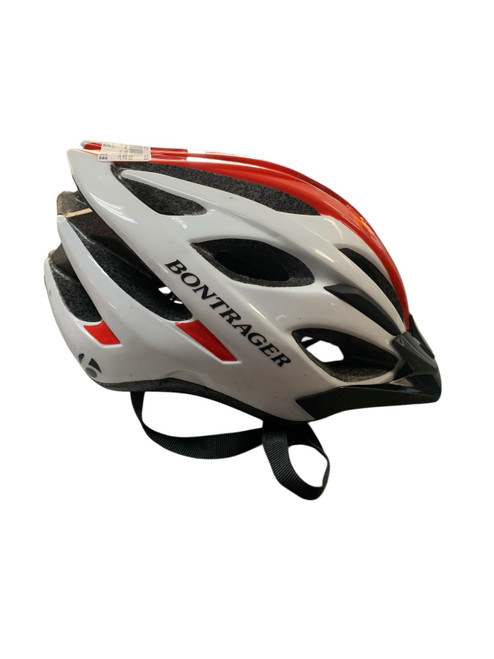 Vist Large View of Product Image Which is Used Bontrager RED/WHITE HELMET Bike Helmet White One Size