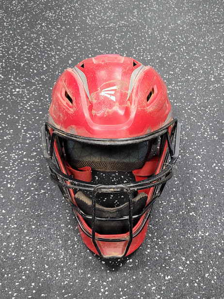 Vist Large View of Product Image Which is Used Easton PRO X Catchers Helmet w/Mask Red SM