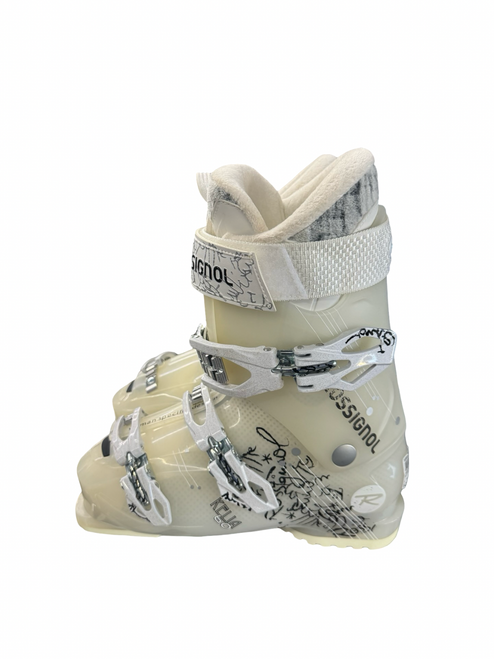 Vist Large View of Product Image Which is Used Rossignol KELIA 60 Womens DH Ski Boot White 265 MP - M08.5 - W09.5
