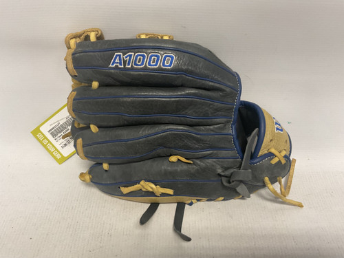 Vist Large View of Product Image Which is Used Wilson A1000 BB/SB Glove RH Throw Navy Blue 11 3/4"